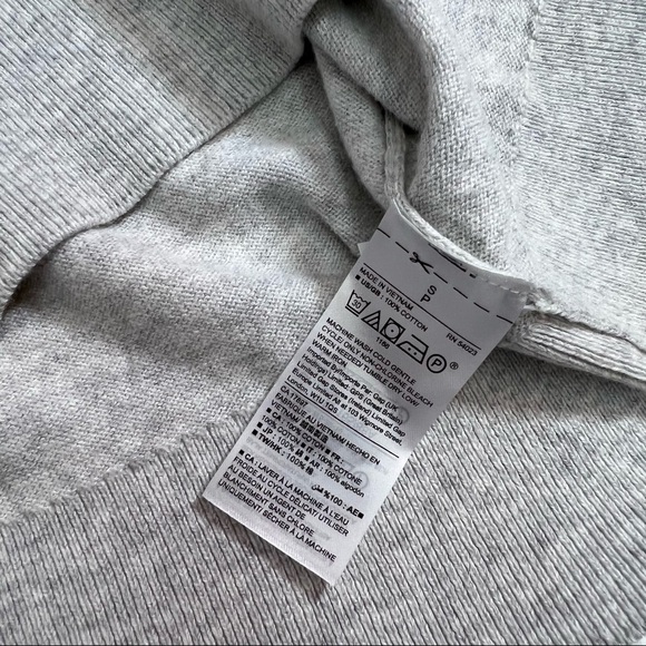 GAP Grey Cotton Crew Neck Raglan Sleeve Sweater Size S - Picture 9 of 12